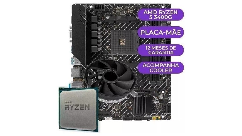 🔥 Kit Upgrade Gamer, AMD Ryzen 5 3400g + B450m
