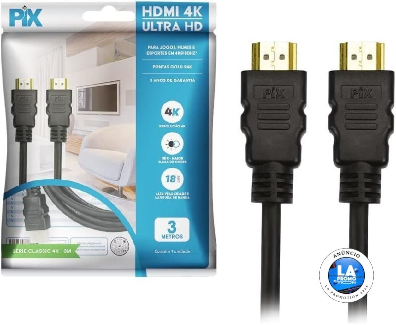 🔥 PIX Cabo Hdmi 2.0 4K Hdr 19P 3M Gold

Preço:
